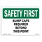 Signmission OSHA Sign, Bump Caps Required Beyond This Point, 10in X 7in Rigid Plastic, 10" W, 7" H, Landscape OS-SF-P-710-L-10559 - alternate 1